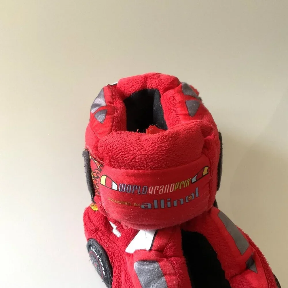 Disney Lightning McQueen Plush Slippers Unisex EUC